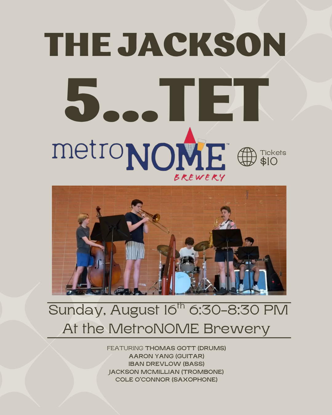 The Jackson 5Tet artwork from MetroNOME Brewery